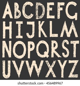 alphabet white graphic strong letters set.