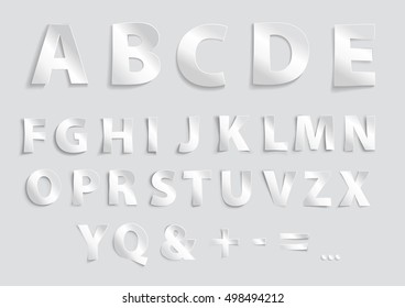 Alphabet white letter with shadow