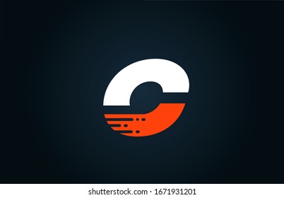 alphabet white orange blue letter logo C icon design for business and company. Suitable for catchy logotype template