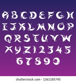 Alphabet wiht Numeric Moonlight Style