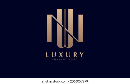 Alphabet WN or NA luxury initial letters brand monogram logo template
