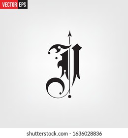 Alphabet Word J Typography fonts regular vector illustration