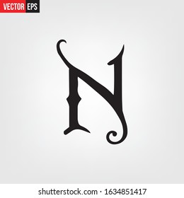 Alphabet Word N Typography fonts regular vector illustration