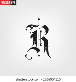 Alphabet Word R Typography fonts regular vector illustration
