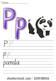 Alphabet worksheet on white paper