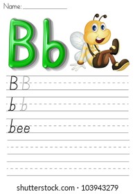 Alphabet worksheet on white paper