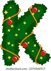 an alphabet with a wreath theme
