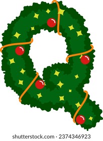 an alphabet with a wreath theme