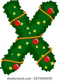an alphabet with a wreath theme
