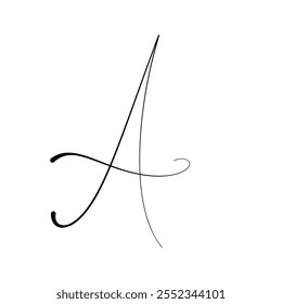 alphabetisch eine Schrift mit Tintenkalligrafiemuster auf weißem Hintergrund
