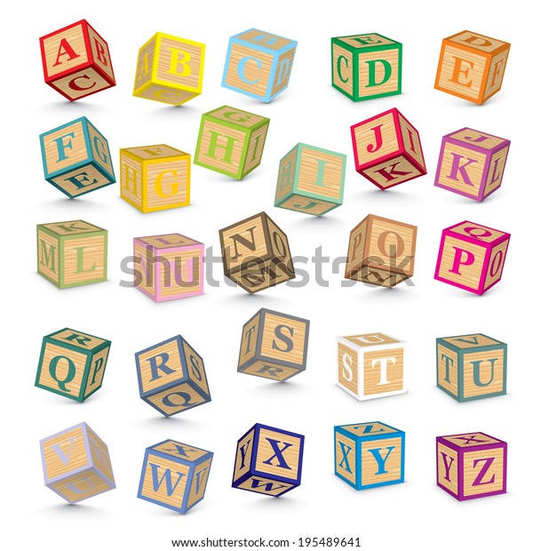 Alphabet Written Blocks Vector Illustration Stock Vector (Royalty Free ...