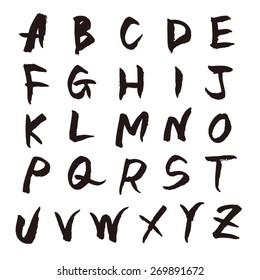 Alphabet written with a brush / A-Z