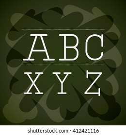 alphabet written on chalk board design 