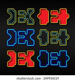 Alphabet written with puzzle - Letter E