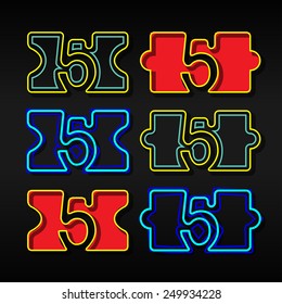 Alphabet written with puzzle - Number 5