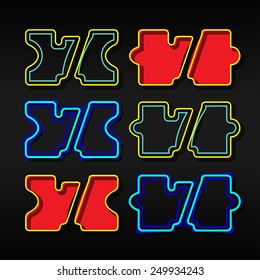 Alphabet written with puzzle - Number 7