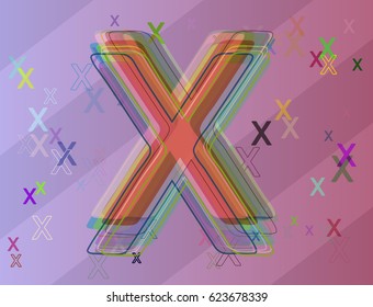 Alphabet X art pattern