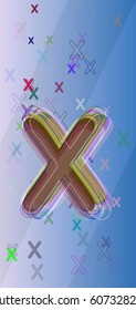 Alphabet X background texture