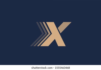 alphabet X blue letter brown logo icon for company and business design. Suitable as a logotype