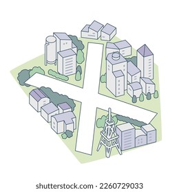 Alphabet "X" and the city