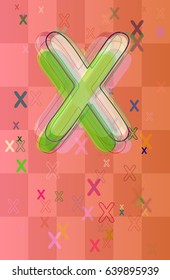 Alphabet X icon elements
