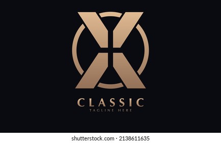 Alphabet X letter text abstract monogram vector logo template