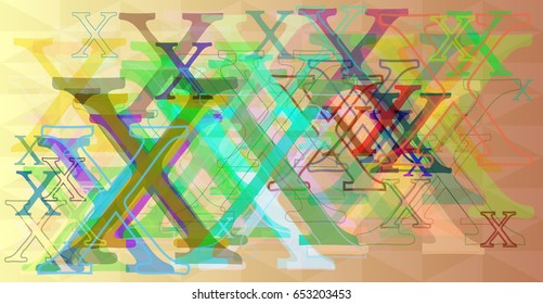 Alphabet X texture art