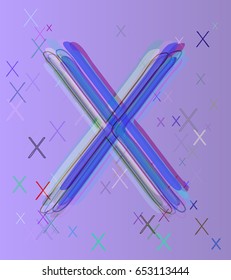 Alphabet X texture design