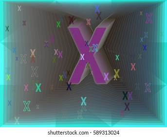 Alphabet X texture icon