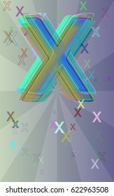 Alphabet X texture icon