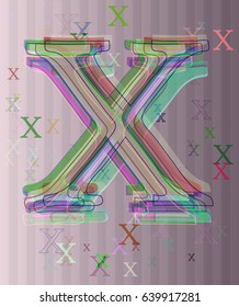 Alphabet X texture icon