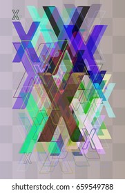 Alphabet X texture icon