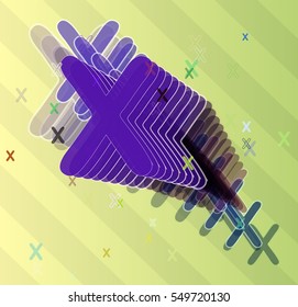 Alphabet X vector background 