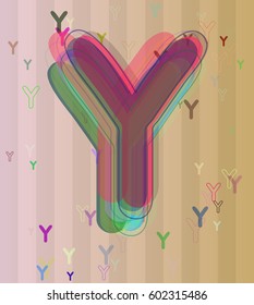 Alphabet Y background vector