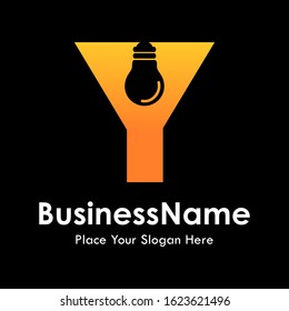 Alphabet Y bulb letter vector logo template. suitable for business, education and arts
