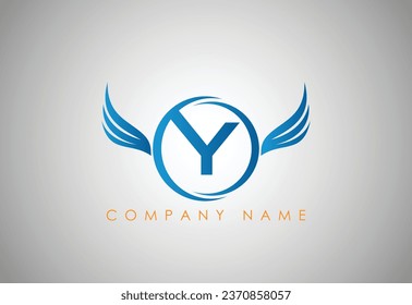 Alphabet Y falcon logo in modern and simple Eagle  