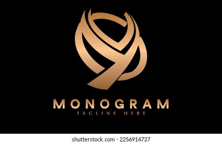 Alphabet Y letter abstract monogram vector logo template