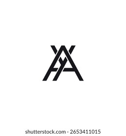 Design do logotipo do monograma dos alfabetos A e Y. Modelo de vetor inicial.