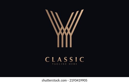 alphabet y lineart vector logo monogram template