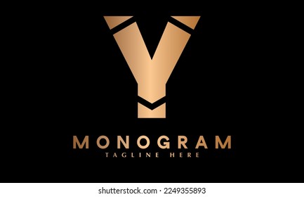Alphabet Y Logo abstract mogram vector logo template