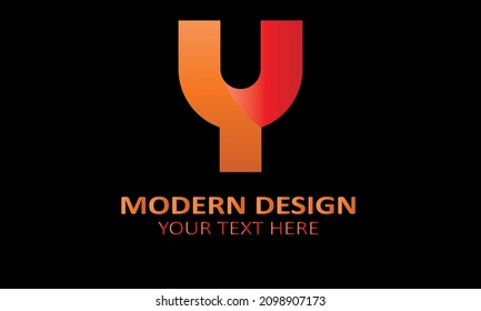 Alphabet y modern shape abstract monogram vector logo template
