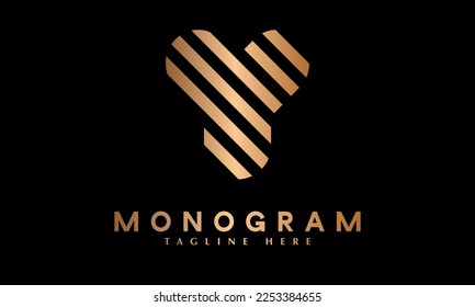 Alphabet Y text letter design abstract monogram vector logo template