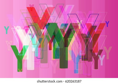 Alphabet Y texture elements