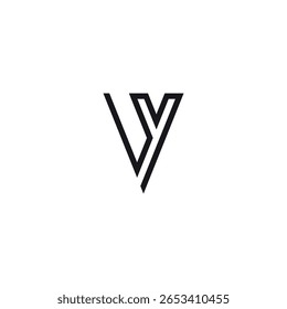 Alfabeto Y e V Letra Monograma Logo Design. Modelo de vetor inicial.