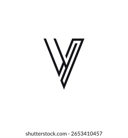 Alfabeto Y e V Letra Monograma Logo Design. Modelo de vetor inicial.