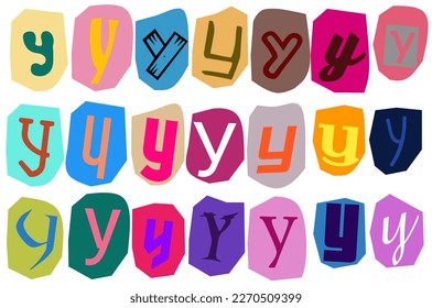 Alphabet y - vector cut newspaper and magazine letters, paper style ransom note letter