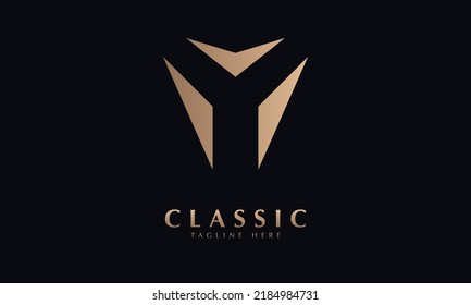 alphabet y vector logo monograme template