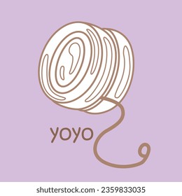 Alphabet Y For Yoyo Vocabulary School Lesson Cartoon Digital Stamp Outline