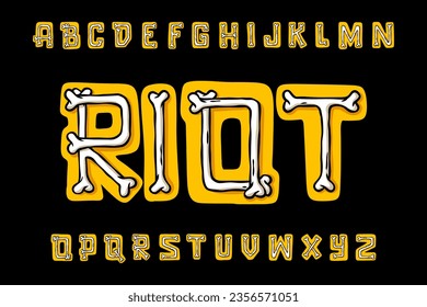 Alphabet Yellow Bone Cartoon vector