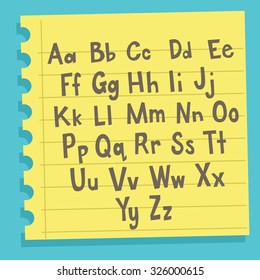 Alphabet in Yellow Pad